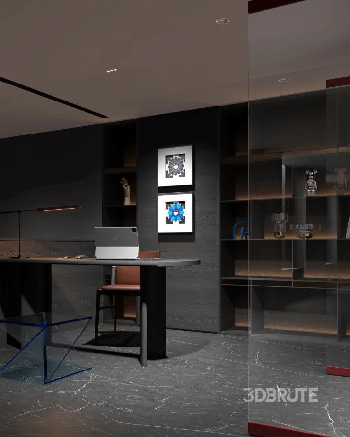 Modern Dark Villa Living Room Image 14