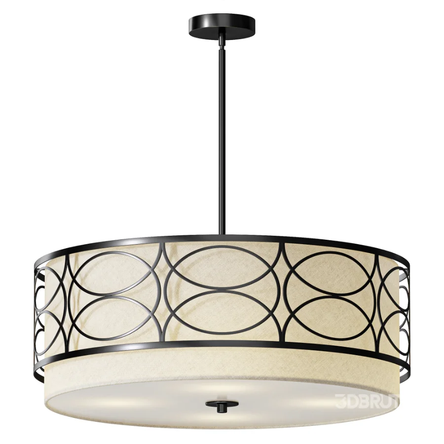 Wrought Studio Black Fabric Drum Chandelier 4 Light Image 2