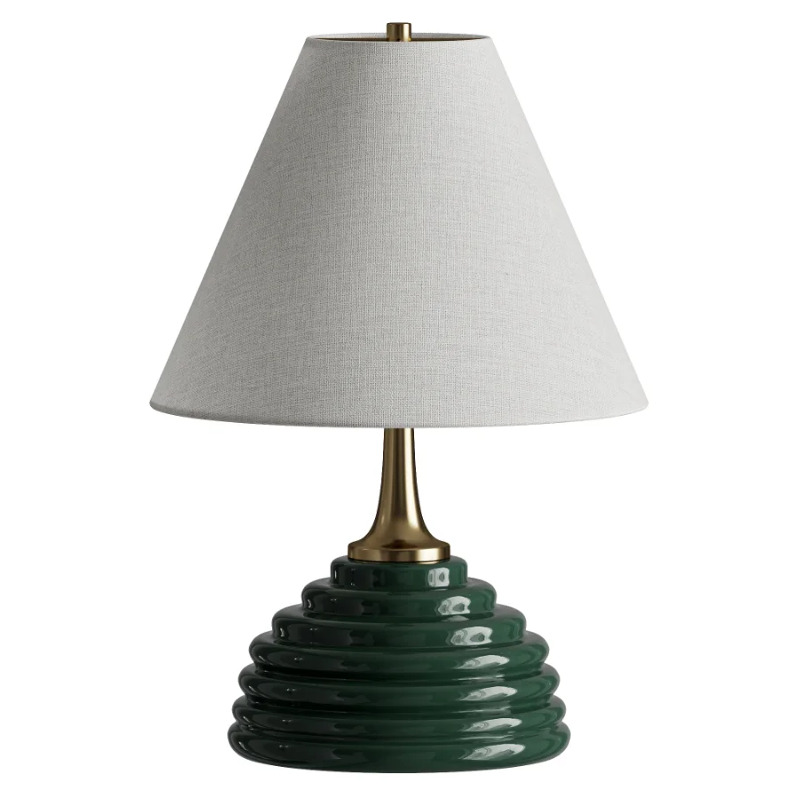 Uttermost McKay Green Brass Fabric Table Lamp Image 2