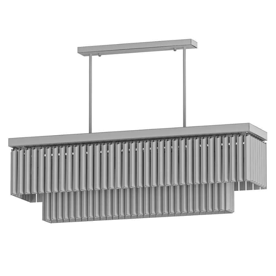 Crystal LED Rectangular Chandelier Image 2