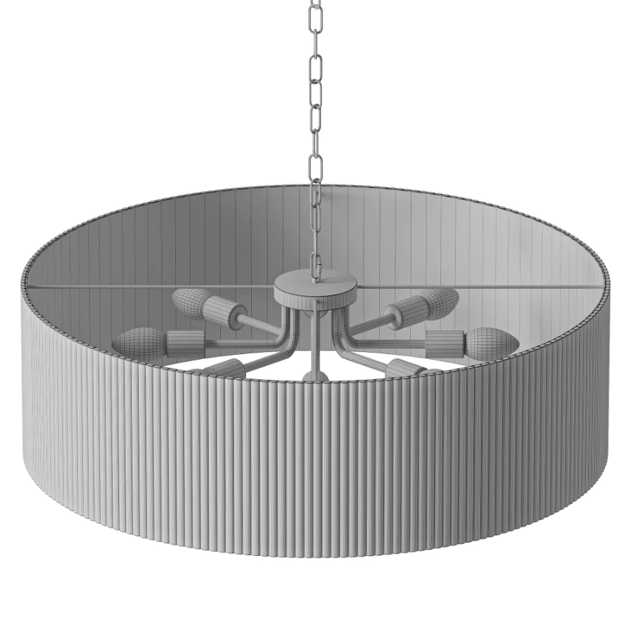 Capital Donovan Black Wood Drum Chandelier Image 4