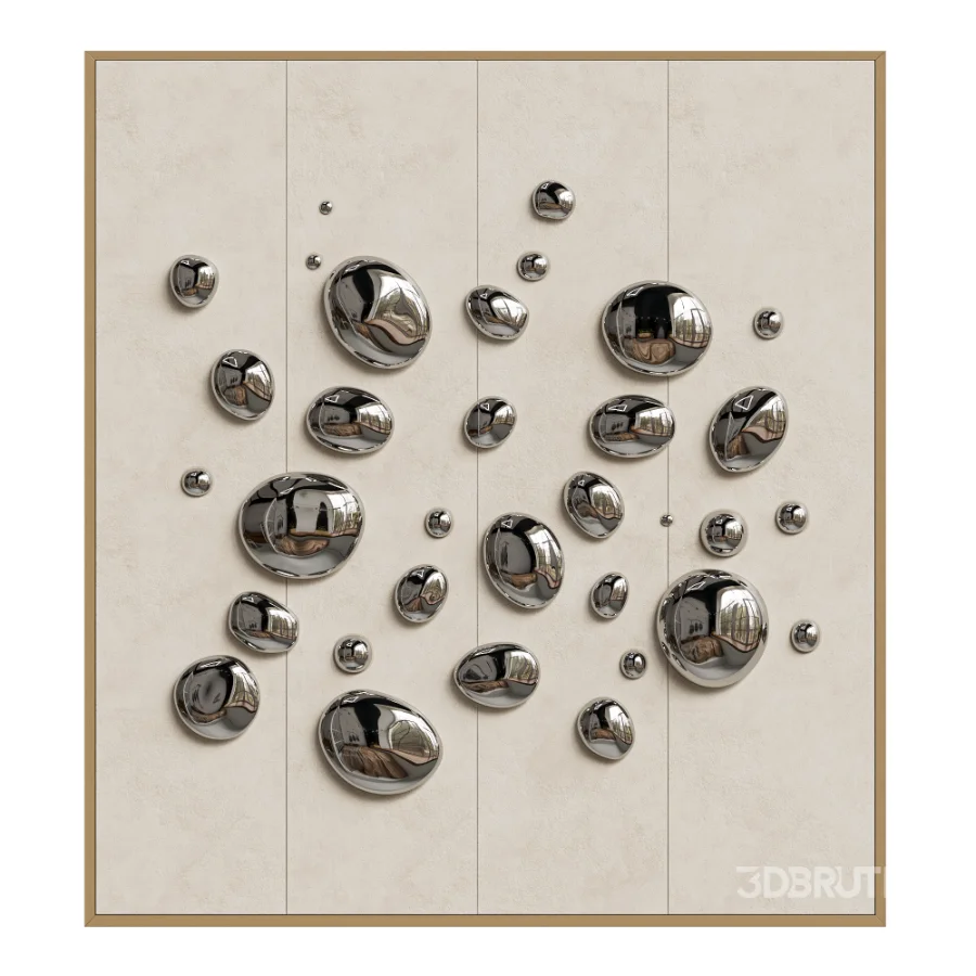 Chrome Bubble Wall Decor 06 Image 3