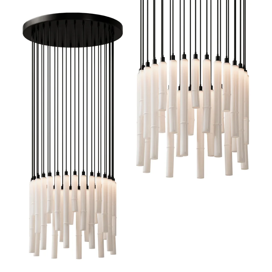 Fold Round Cluster Pendant Chandelier by Hollace Cluny Image 1