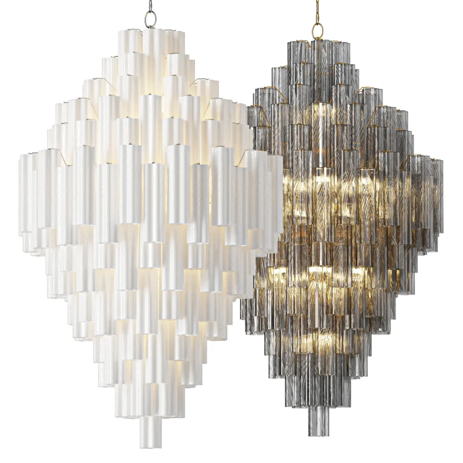Addis Polished Chrome Chandelier White Image 1