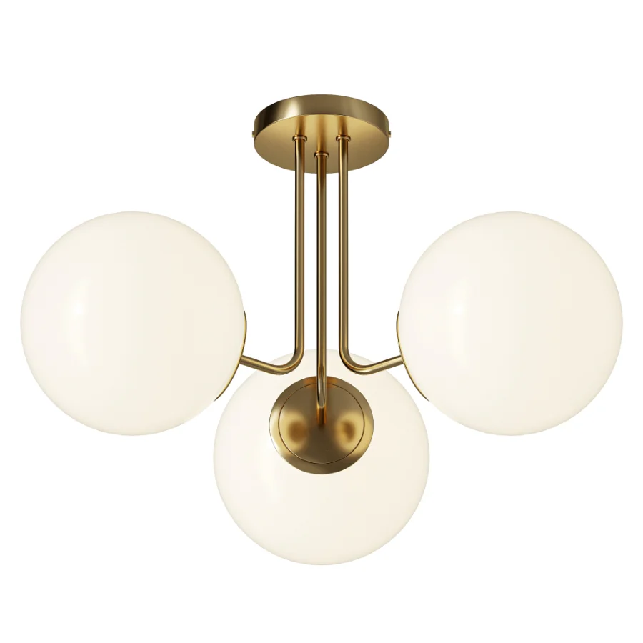 Kaynen 3 Light Modern Sputnik Semi Flush Mount Image 1