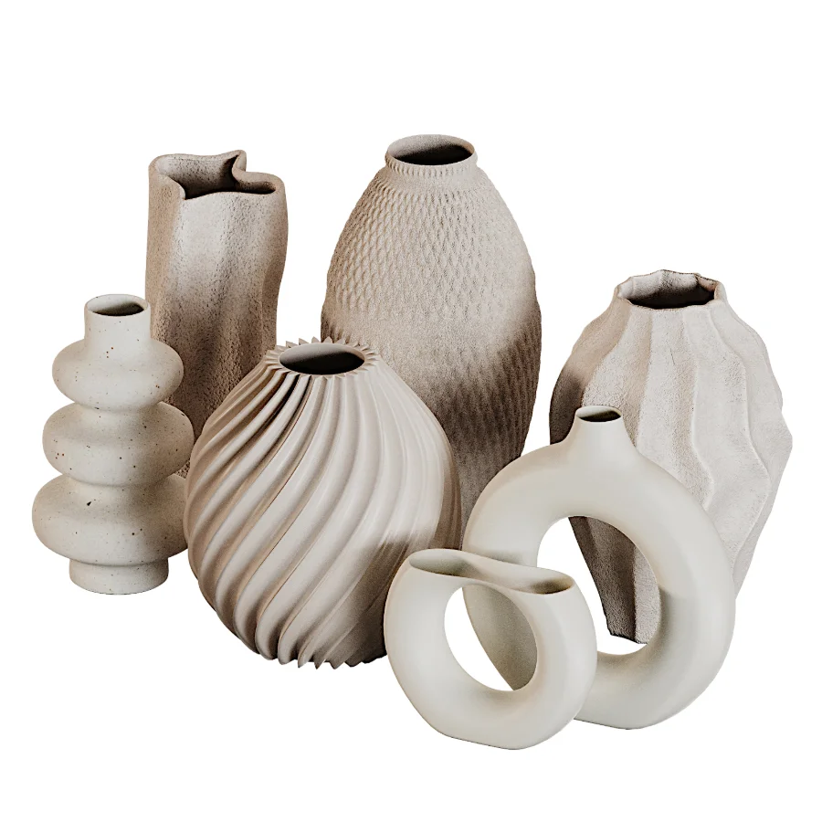 Neutral Modern Vase Decor Set Image 3