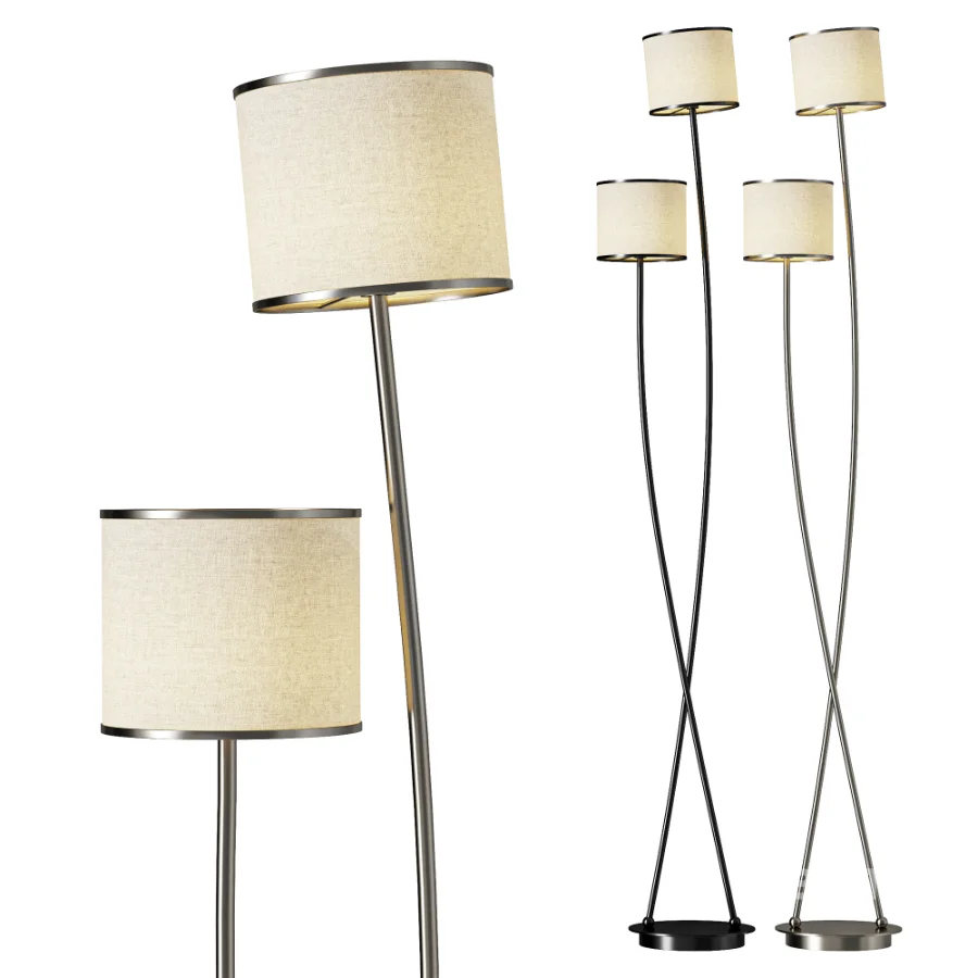 Lucande Juljana 2 Floor Lamp Taupe Image 1