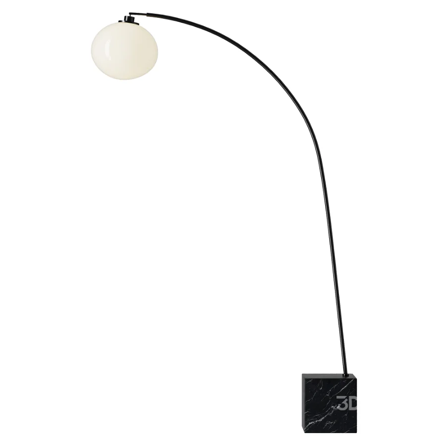 CB2 Stelvio Black Marble Arc Floor Lamp Image 2