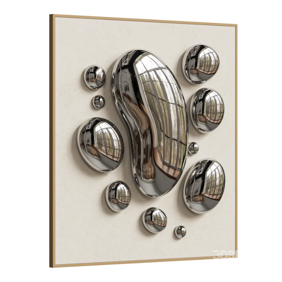 Chrome Bubble Wall Decor 03 Image 2