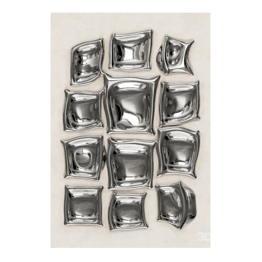 Abstract Chrome Wall Decor 01 Image 1