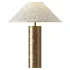 FareDecor Bleeker Aged Brass Linen Fabric Table Lamp - Thumbnail 1