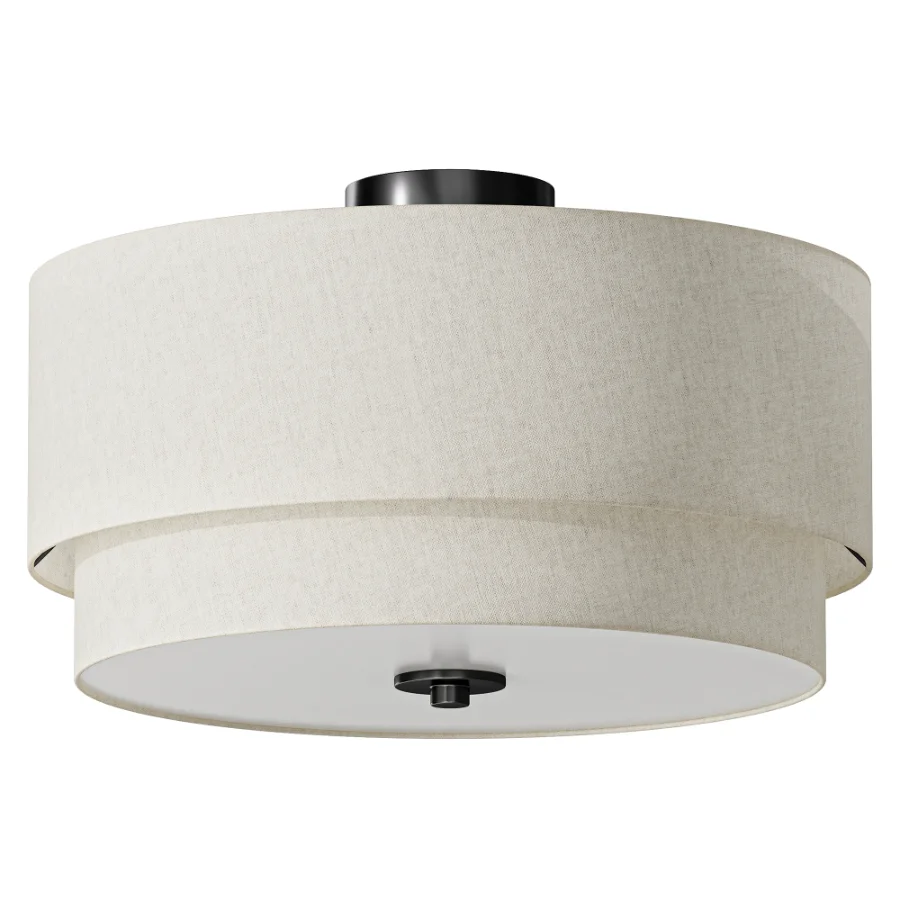 Amia Linen Semi Flush Mount Image 2