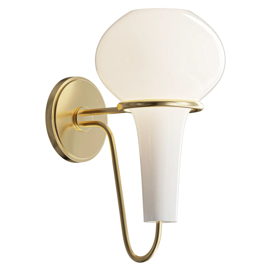Hudson Valley Adams Corner Brass Glass Wall Sconce Image 1
