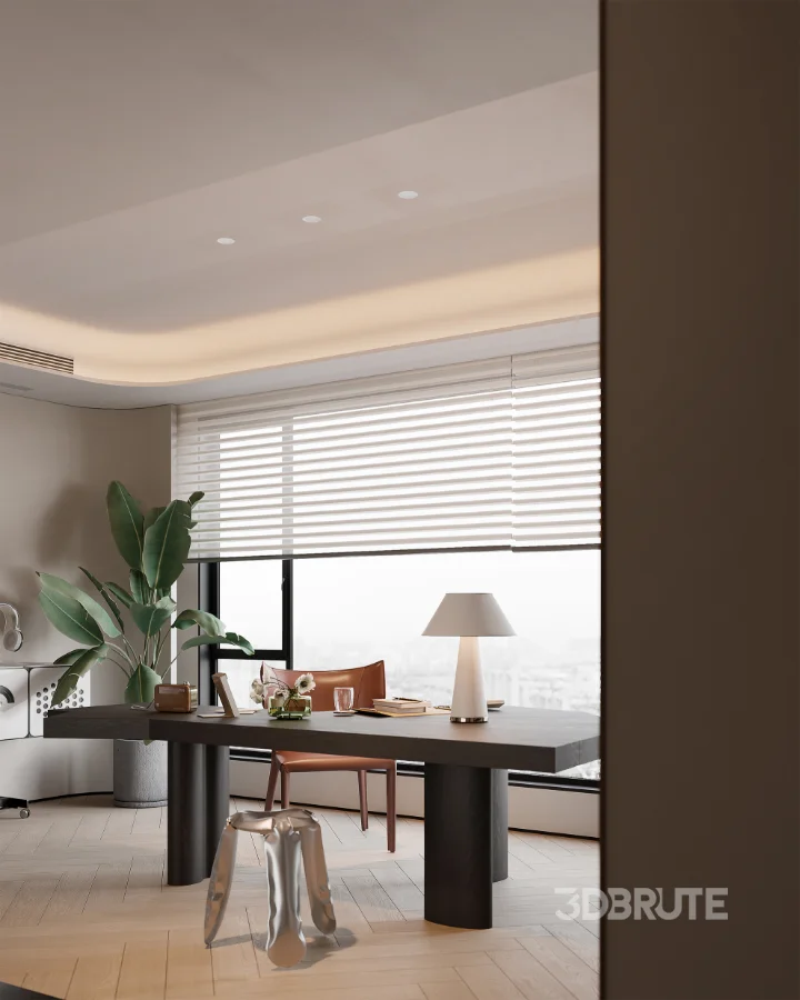 Modern master bedroom dressing room and work room Image 7