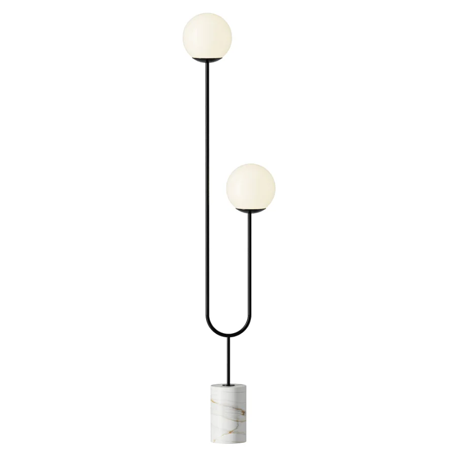 LEIF IRON AND MARBLE FLOOR LAMP Image 3