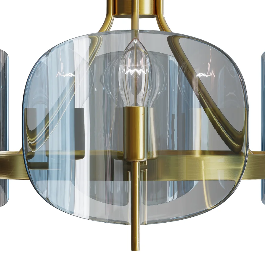 Modern Wagon Wheel 6-Light Chandelier Image 2