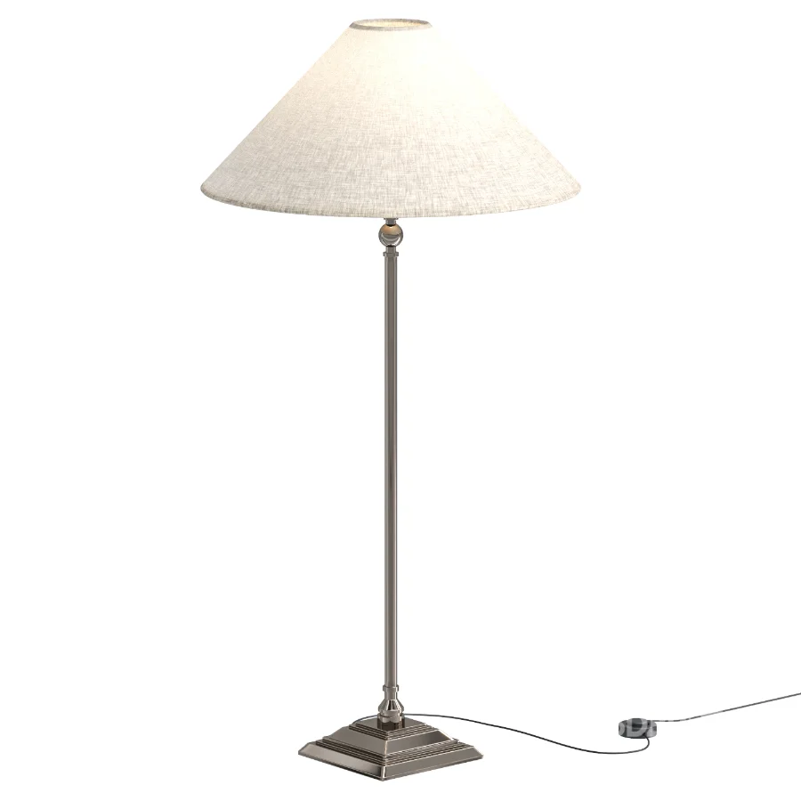 Francesca Matt Black Table Lamp with Linen Shade Image 1