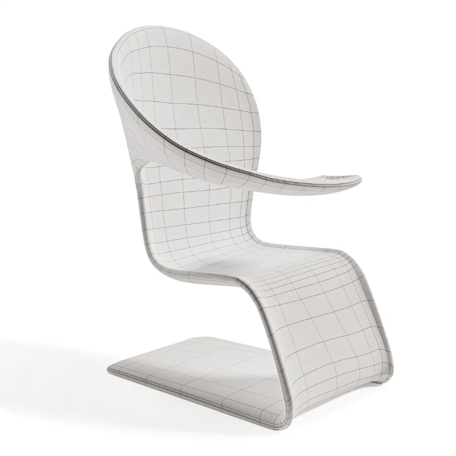 Modern Sculptural Armchair with Soft Fabric Upholstery Image 8