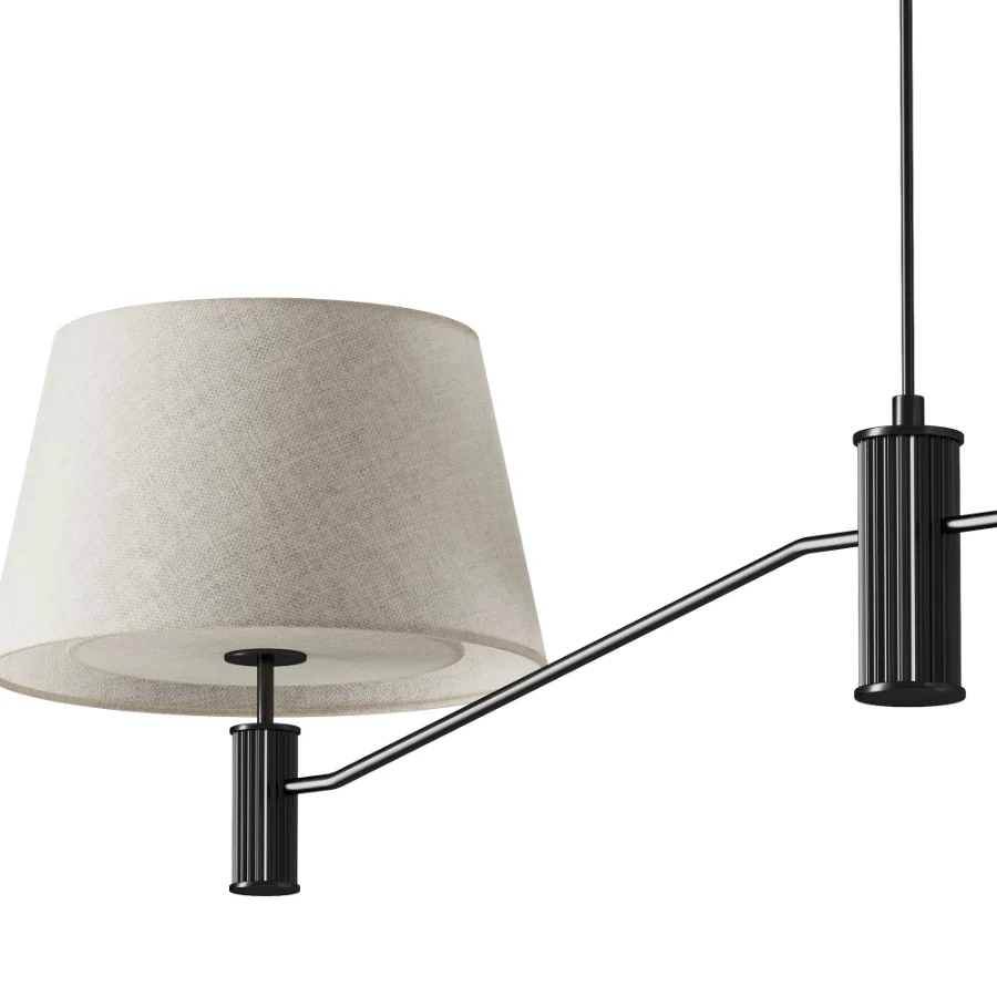 Black Fabric Double Ceiling Lamp Image 4