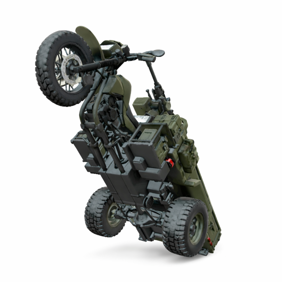 Military Tactical Trike Bike 3D Model Image 10