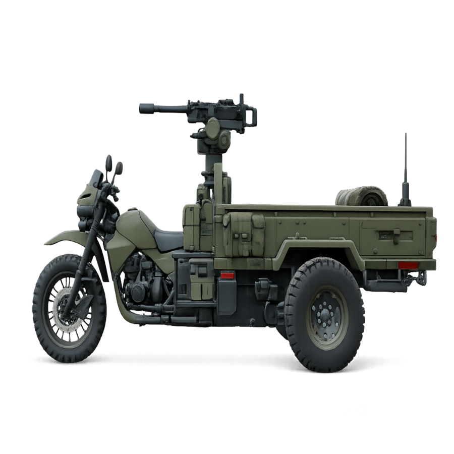 Military Tactical Trike Bike 3D Model Image 8