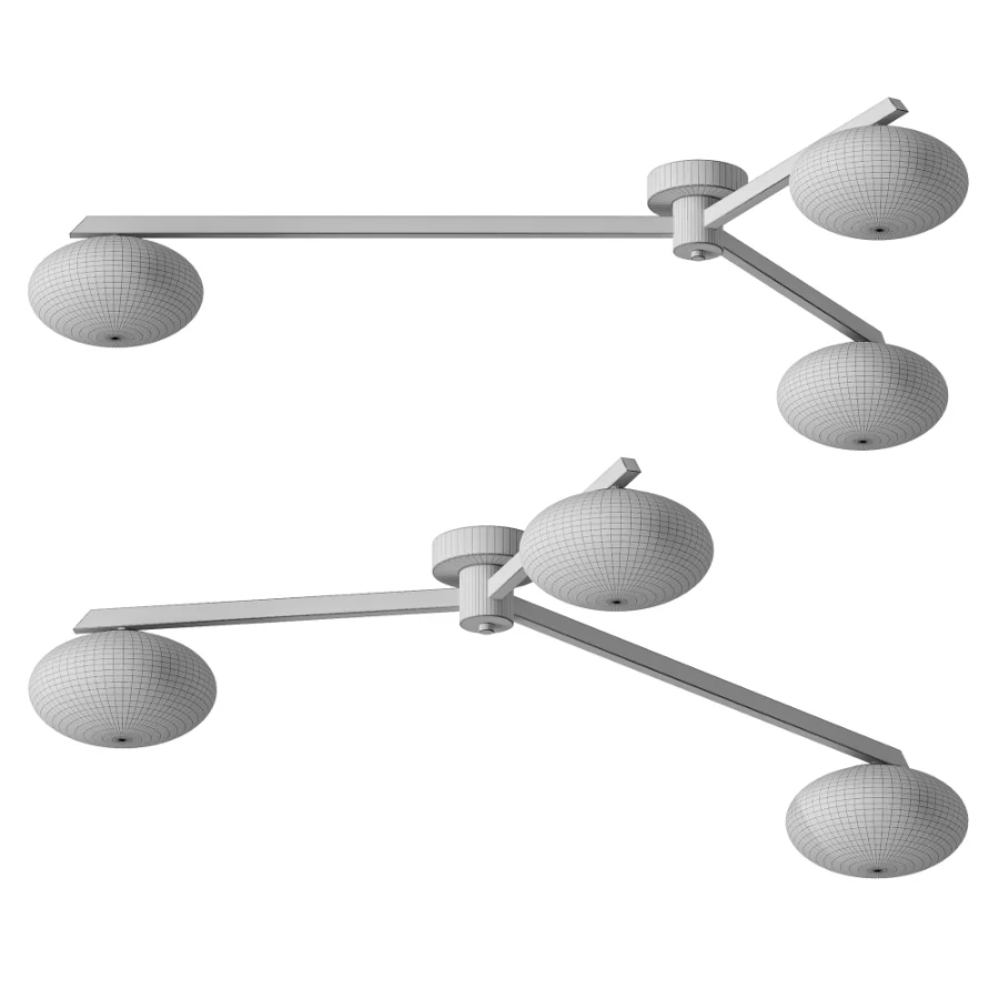 Modern Flush Mount Ceiling Fixture Glass Shades G9 Image 4