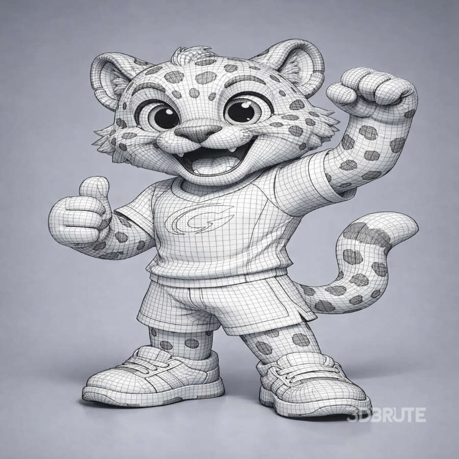 Cartoon Leopard Mascot Character Image 8