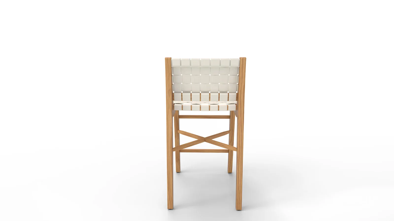 Taj White Leather Strap Bar Stool Image 4