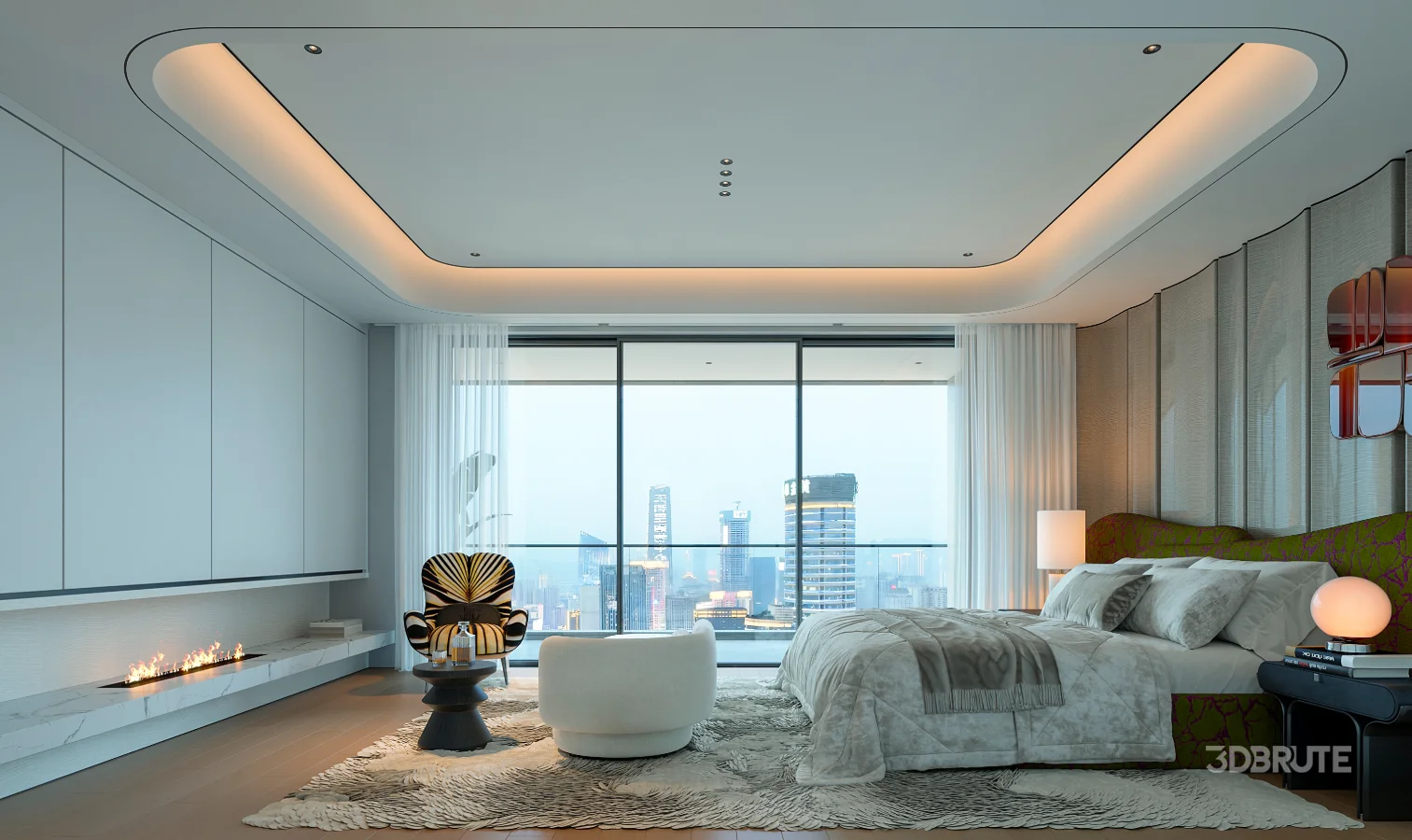 modern luxury bedroom interior Image 5