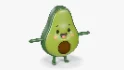 Avocado Cartoon 3D Character - Thumbnail 1
