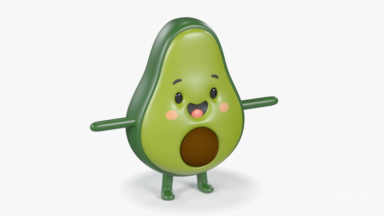 Avocado Cartoon 3D Character Image 1