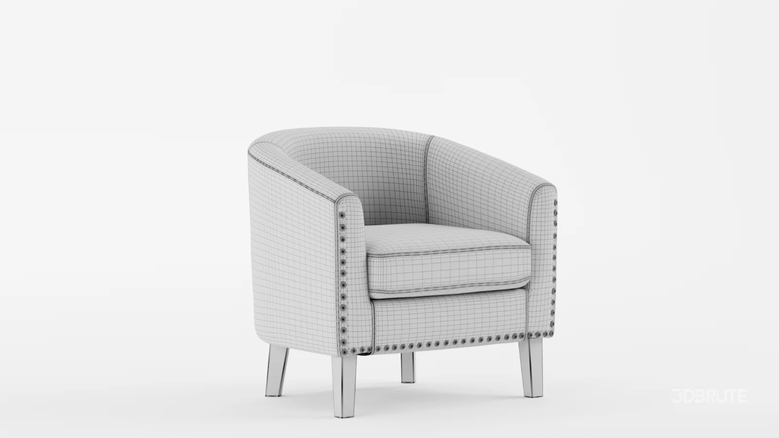 Leather Barrel Accent Chair Image 8