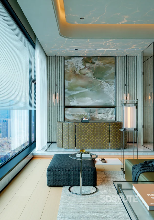 modern luxury bedroom interior Image 4