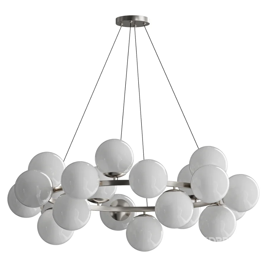 MyFar Aerton Nickel White Glass Molecule Chandelier 20 Light Image 2
