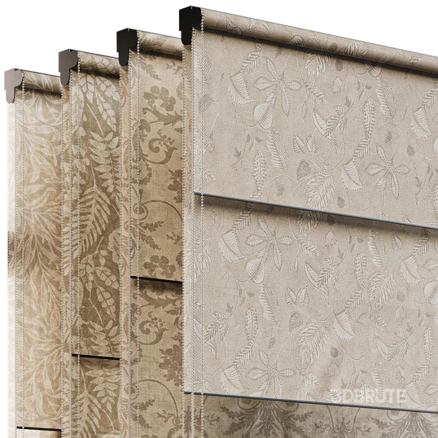 Classic Patterned Roller Blinds Set Image 3