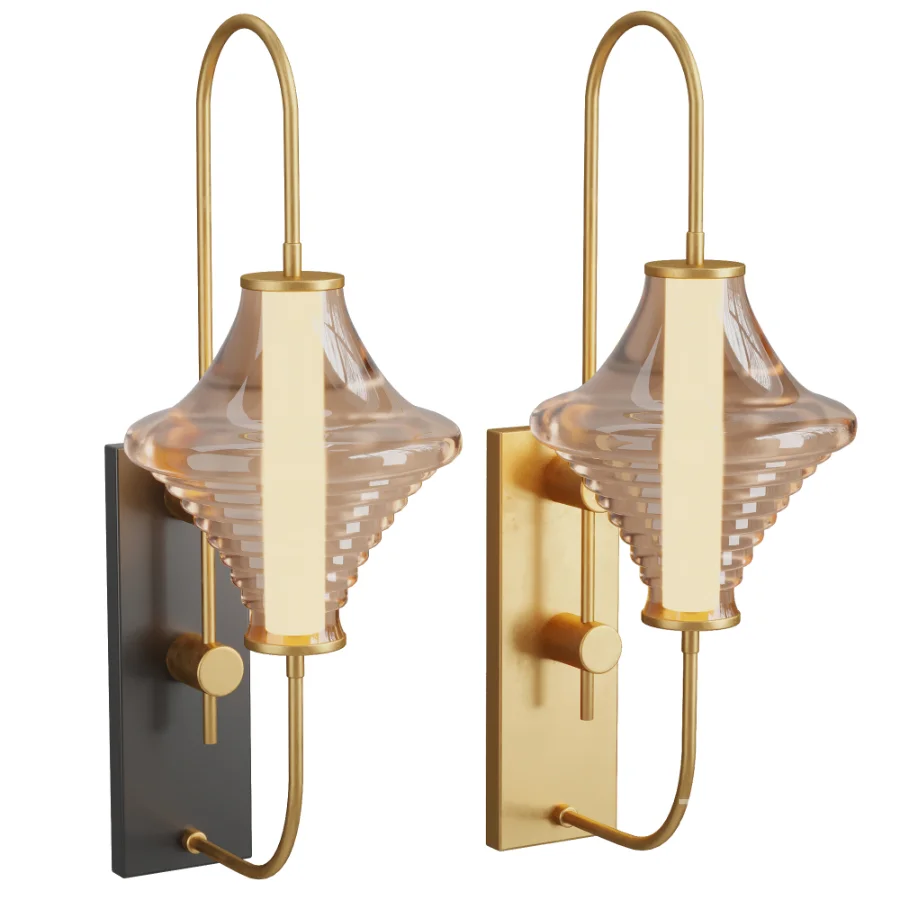 LED Glass Lampshade Wall Sconce Light Image 1