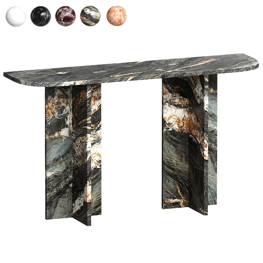 Sculptural Nero Console Table Image 3