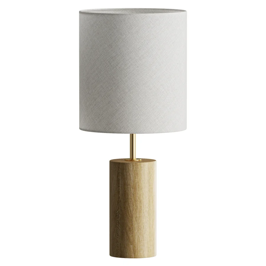Adesso Wood Column Modern Table Lamp Image 3