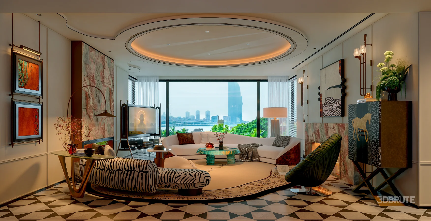 Luxurious living room and dining room Image 2