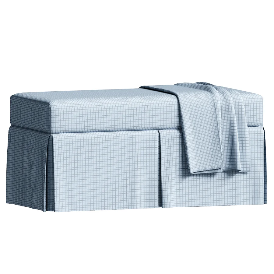 Hayworth Skirted Storage Bench Image 1