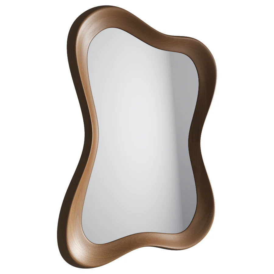 Asymmetrical Wooden Frame Mirror 04 Image 2