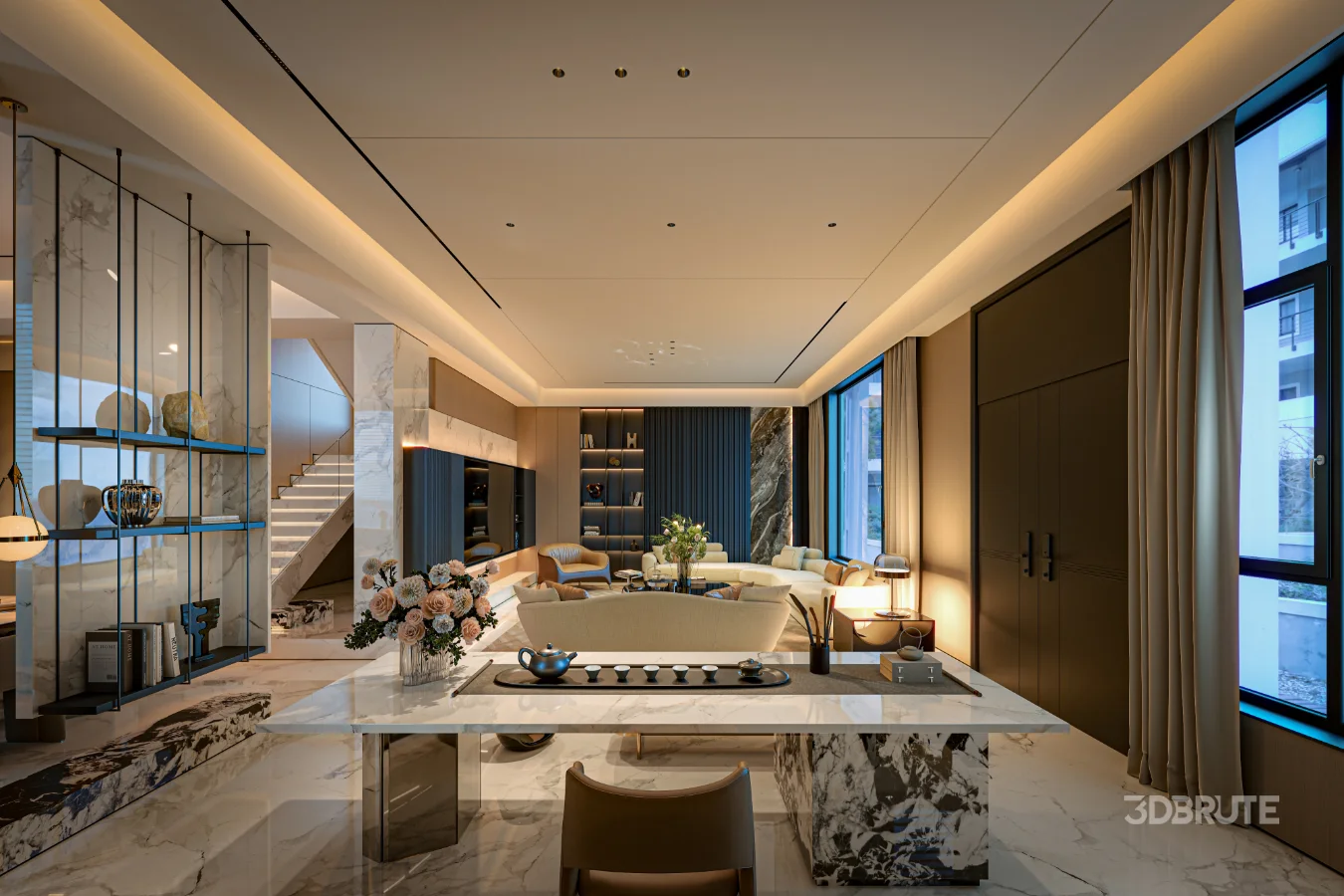 Modern living room dining room Image 1