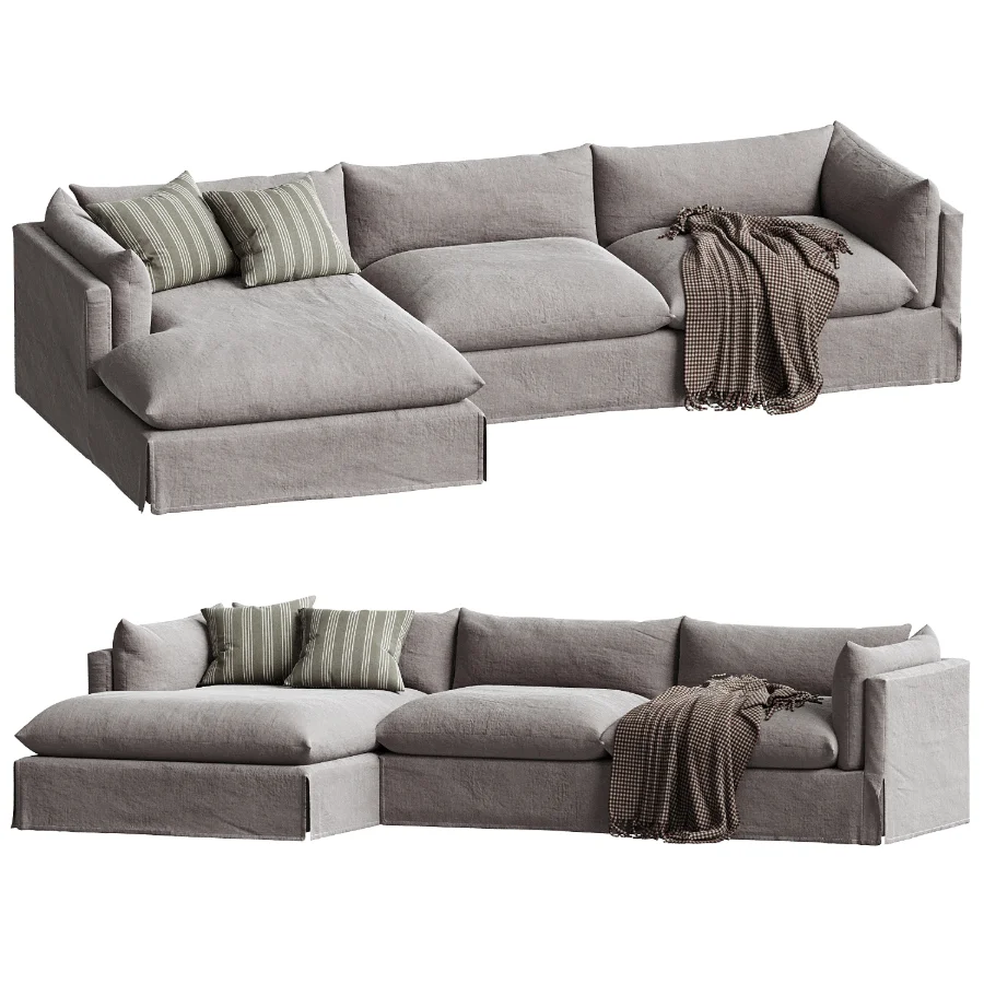 Reggio Slipcover Chaise Sectional Image 4