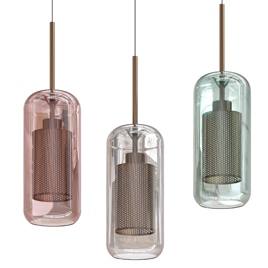 Chiswick Glass Shade Brass Fitting Pendant Light Image 4