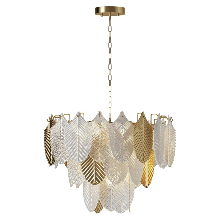 Freya Hloya Gold Glass Pendant Chandelier Dzin la la Image 2