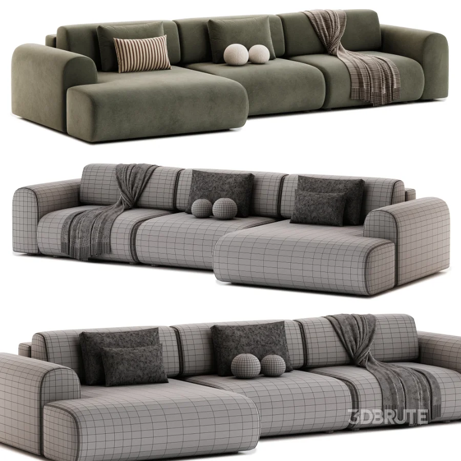 Modular sofa Maill Bucle Silver Image 5