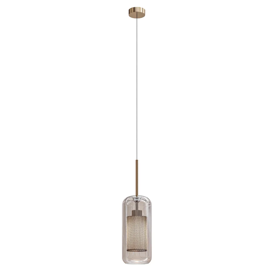 Chiswick Glass Shade Brass Fitting Pendant Light Image 1