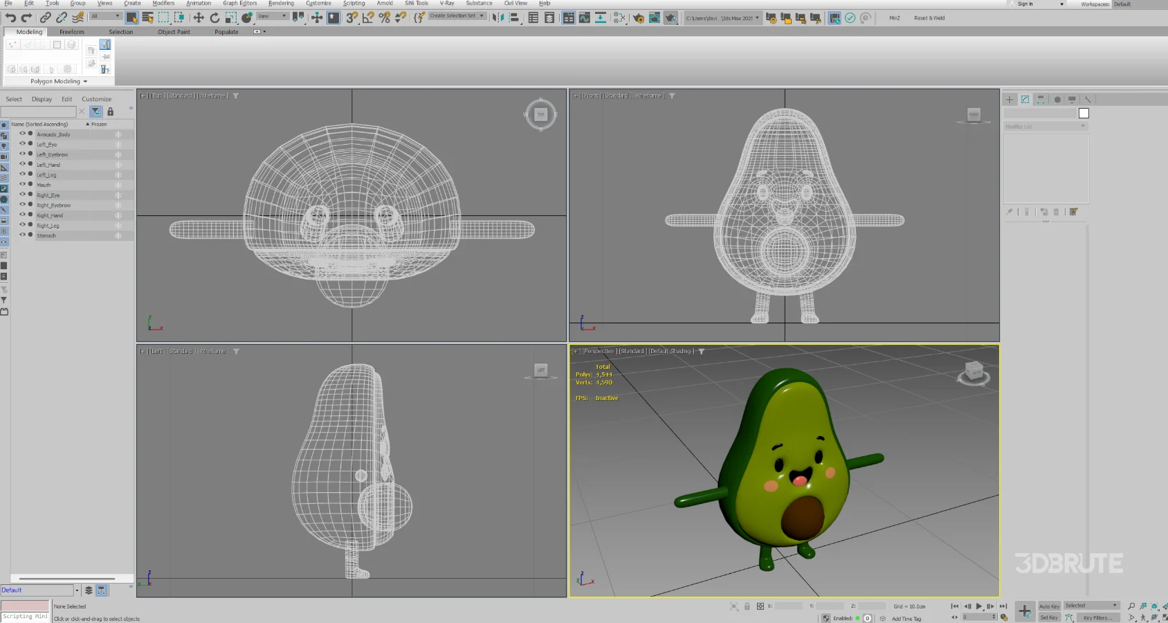 Avocado Cartoon 3D Character Image 15