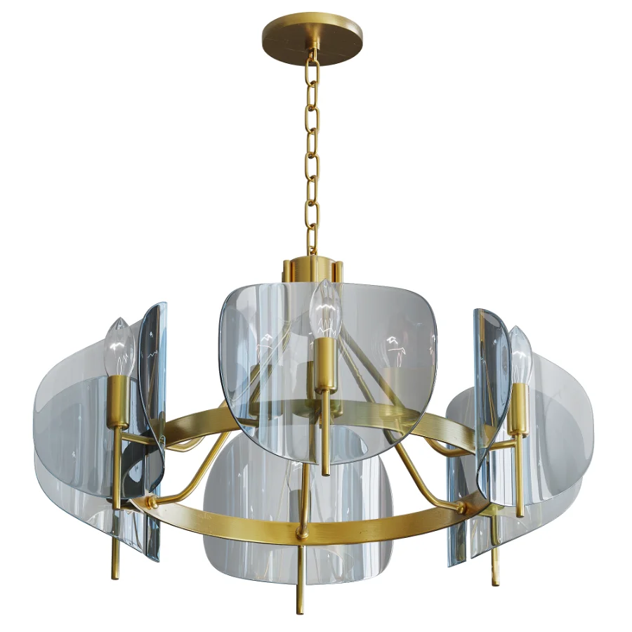 Modern Wagon Wheel 6-Light Chandelier Image 3