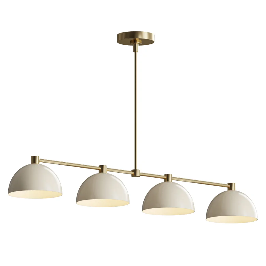 Handmade brass chandelier linear lamp brass dining room Image 1